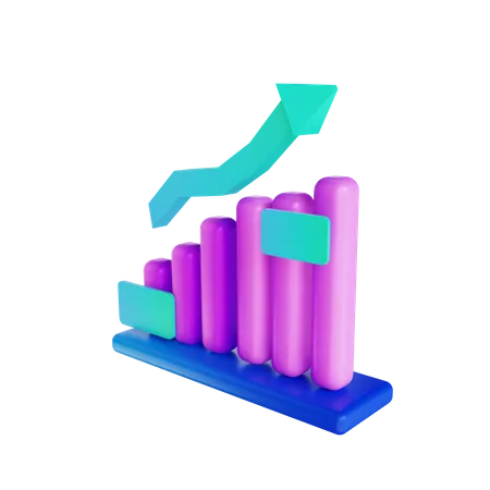 Growth chart  3D Illustration