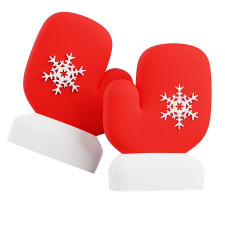 Guantes de navidad  3D Icon