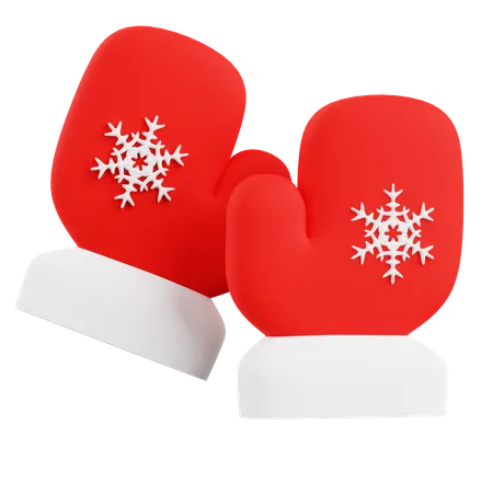 Guantes de navidad  3D Icon