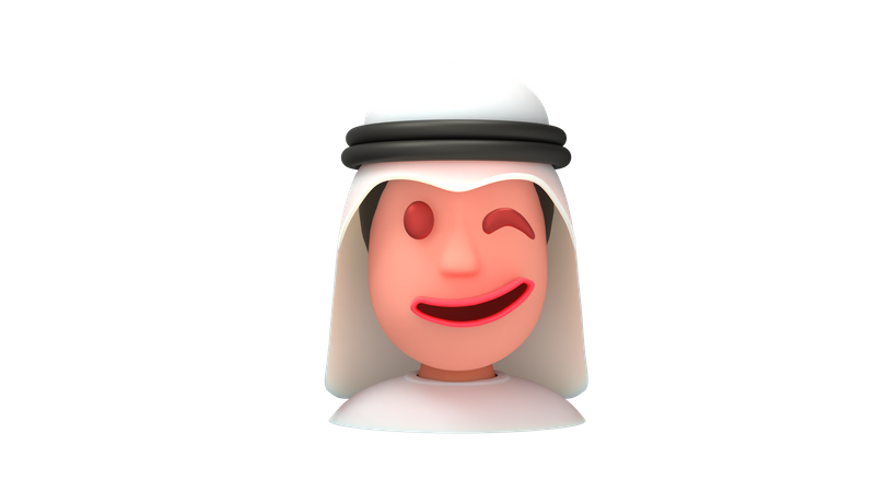 Guiño hombre árabe  3D Emoji