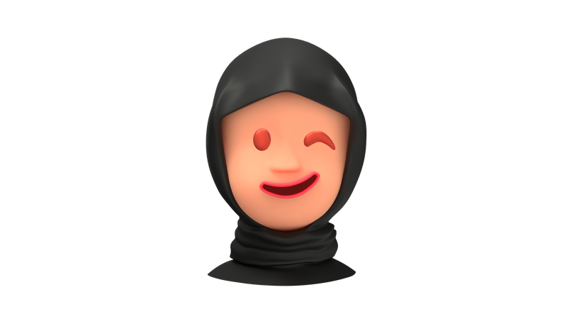 Guiño emoji de mujer árabe  3D Emoji