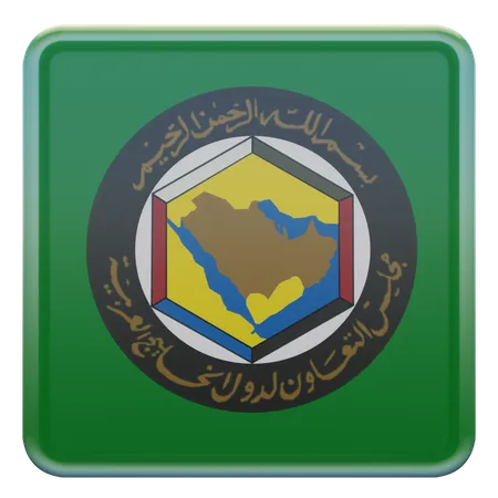 Gulf Cooperation Council Flag  3D Flag