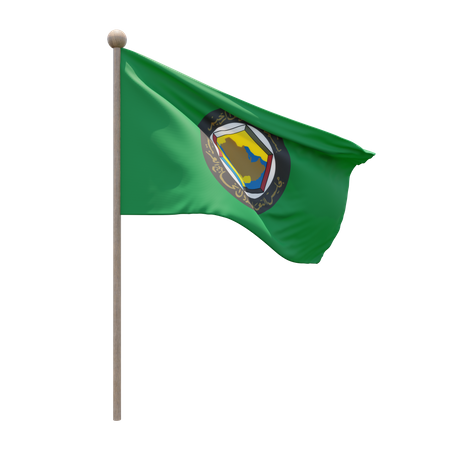 Gulf Cooperation Council Flag Pole  3D Flag