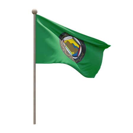 Gulf Cooperation Council Flag Pole  3D Flag