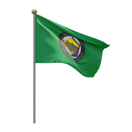 Gulf Cooperation Council Flag Pole  3D Flag