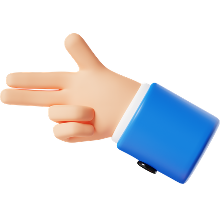 Gun Finger Hand Gesture  3D Icon