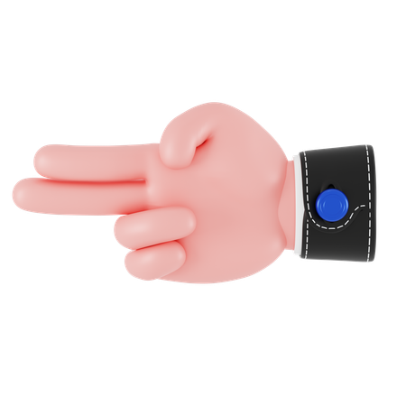 Gun Finger Hand Gesture  3D Icon