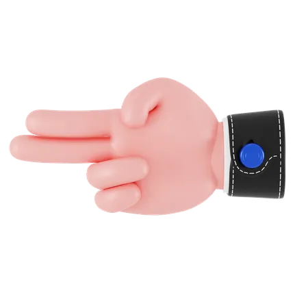 Gun Finger Hand Gesture  3D Icon