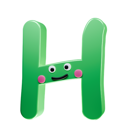 H alphabet  3D Icon