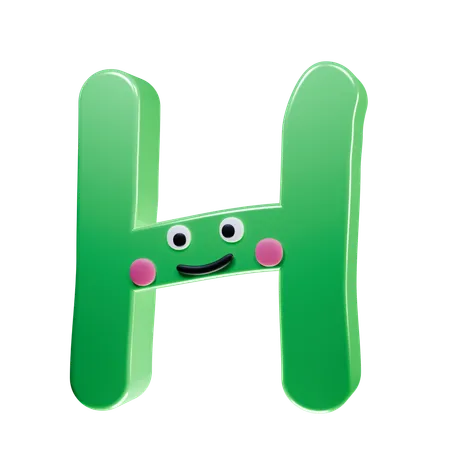 H alphabet  3D Icon