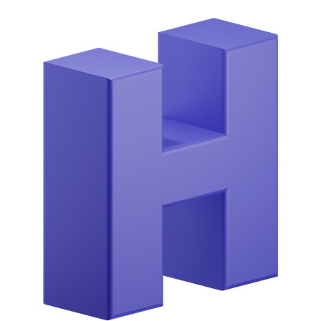 H alphabet  3D Illustration