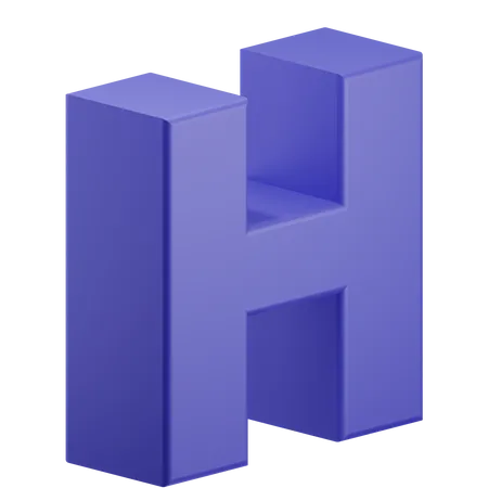 H alphabet  3D Illustration