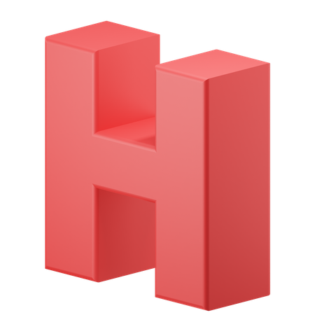 H alphabet  3D Icon