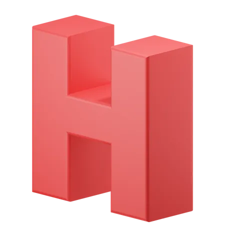 H alphabet  3D Icon