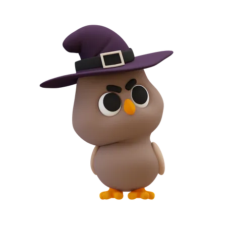 Halloween Owl  3D Illustration