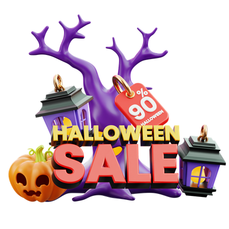 Halloween Sale Percent  3D Icon