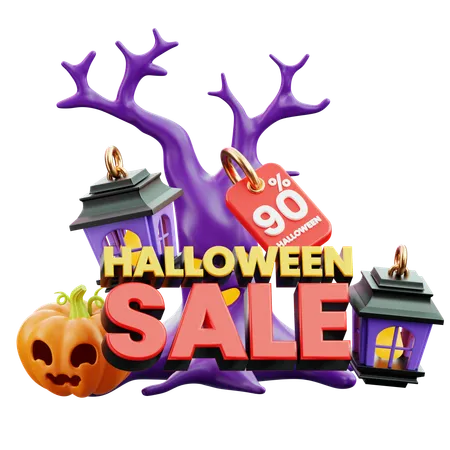 Halloween Sale Percent  3D Icon