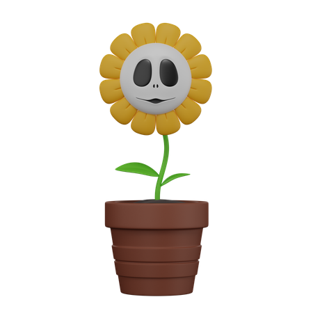 Halloween Sonnenblume mit Gesicht  3D Icon