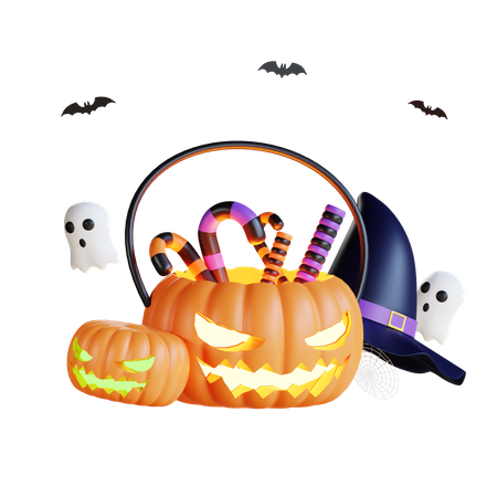 Halloween trick o treat  3D Illustration