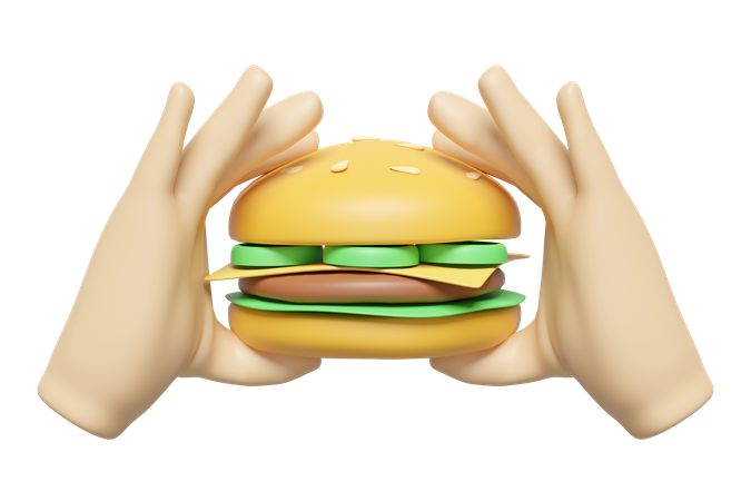 Burger halten  3D Icon