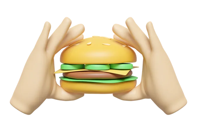 Burger halten  3D Icon