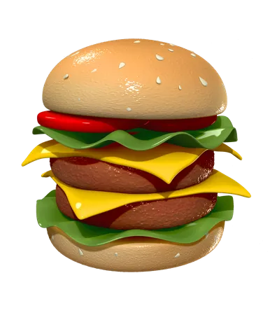 Hamburger  3D Illustration