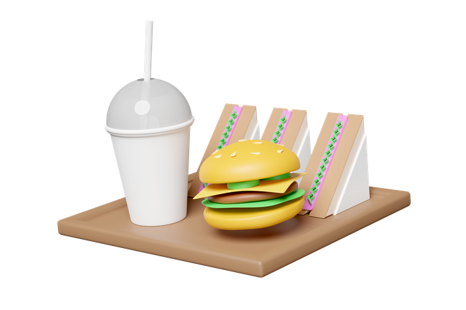 Comida de hamburguesa  3D Icon