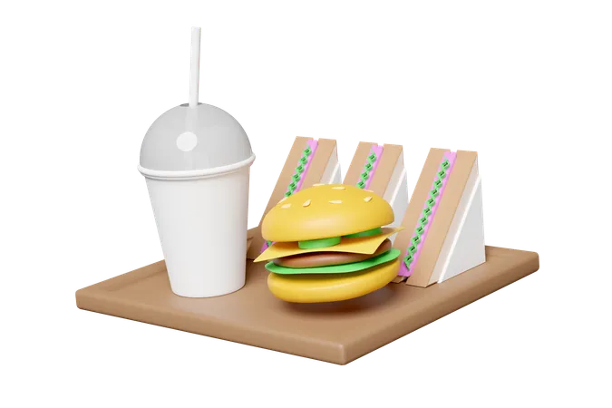 Comida de hamburguesa  3D Icon