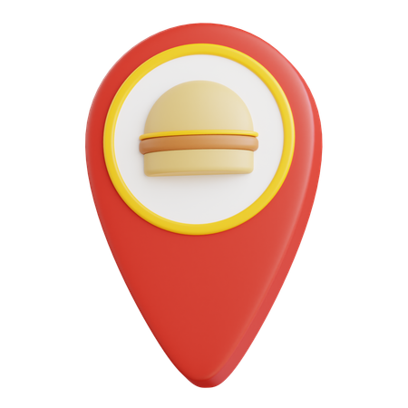 Pin de ubicación de hamburguesa  3D Icon