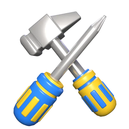 Hammer And Screw  3D Icon