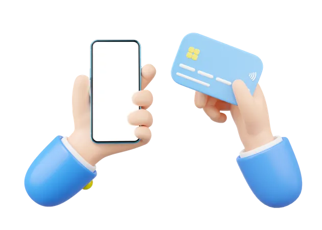 Hand Doing Online Card Payment  3D Icon