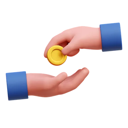 Hand Give Charity  3D Icon