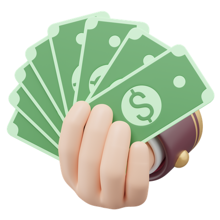 Hand hält Banknote  3D Icon