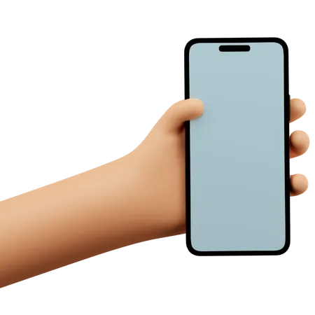 Hand hält ein Smartphone-Modell  3D Icon