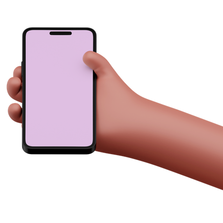 Hand hält ein Smartphone-Modell  3D Icon