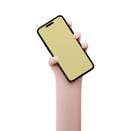 Hand hält ein Smartphone-Modell  3D Icon