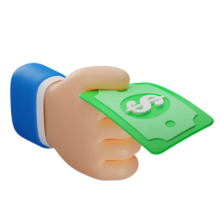 Hand Hold Dollar  3D Icon