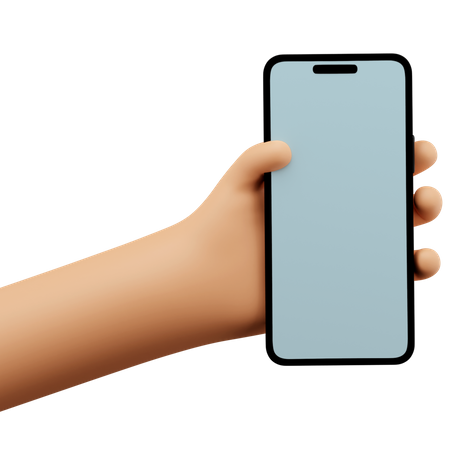 Hand holding a smartphone mockup  3D Icon