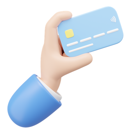 Hand Holding Credit Card  3D Icon