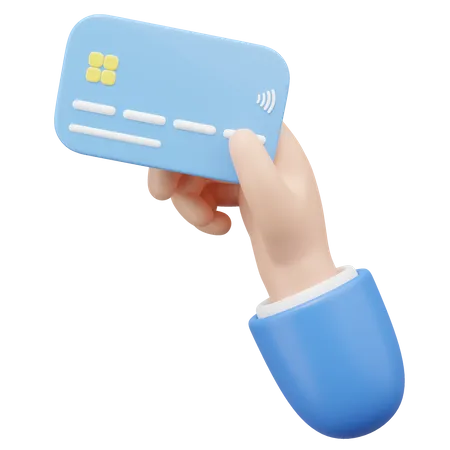 Hand Holding Credit Card  3D Icon