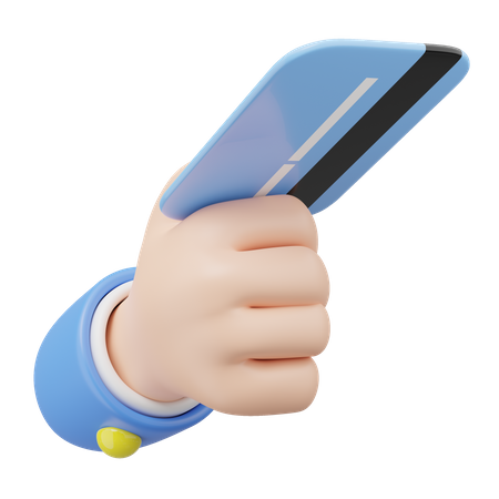 Hand Holding Credit Card  3D Icon