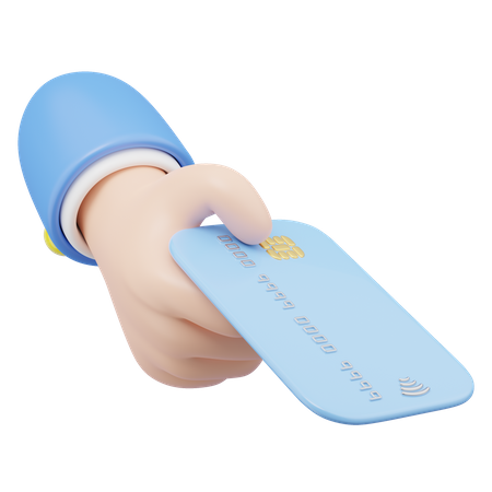 Hand Holding Credit Card  3D Icon