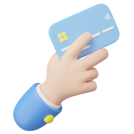 Hand Holding Credit Card  3D Icon