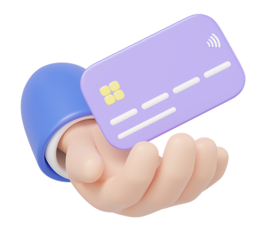 Hand Holding Credit Card  3D Icon