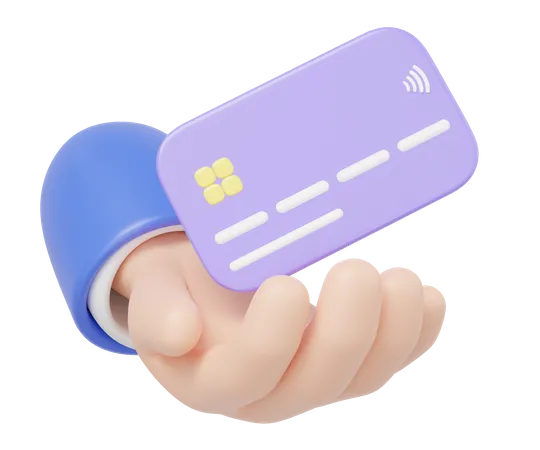 Hand Holding Credit Card  3D Icon