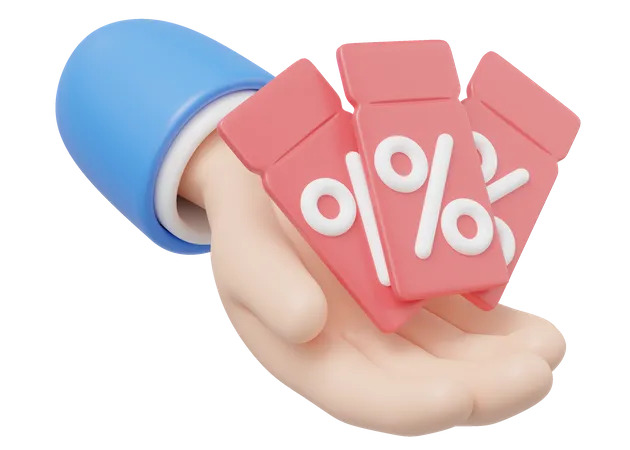 Hand Holding Discount Coupon  3D Icon