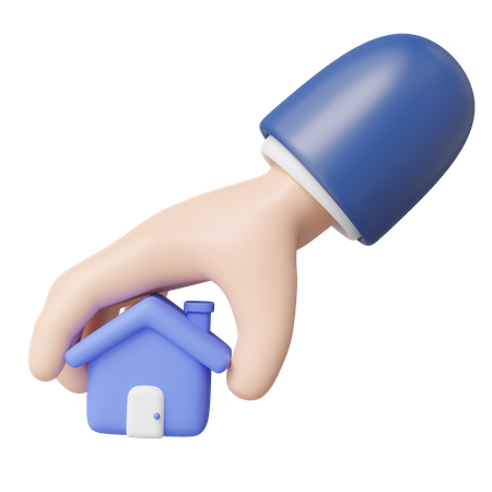 Hand Holding Home  3D Icon