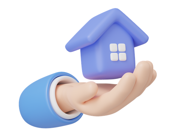 Hand Holding Home  3D Icon