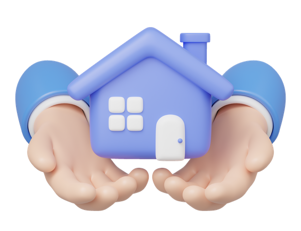 Hand Holding Home  3D Icon