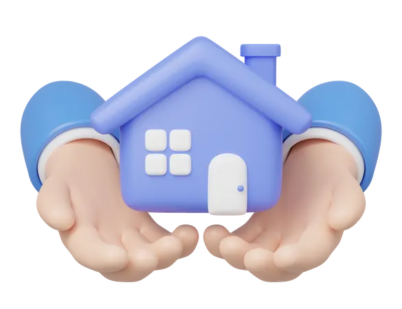 Hand Holding Home  3D Icon